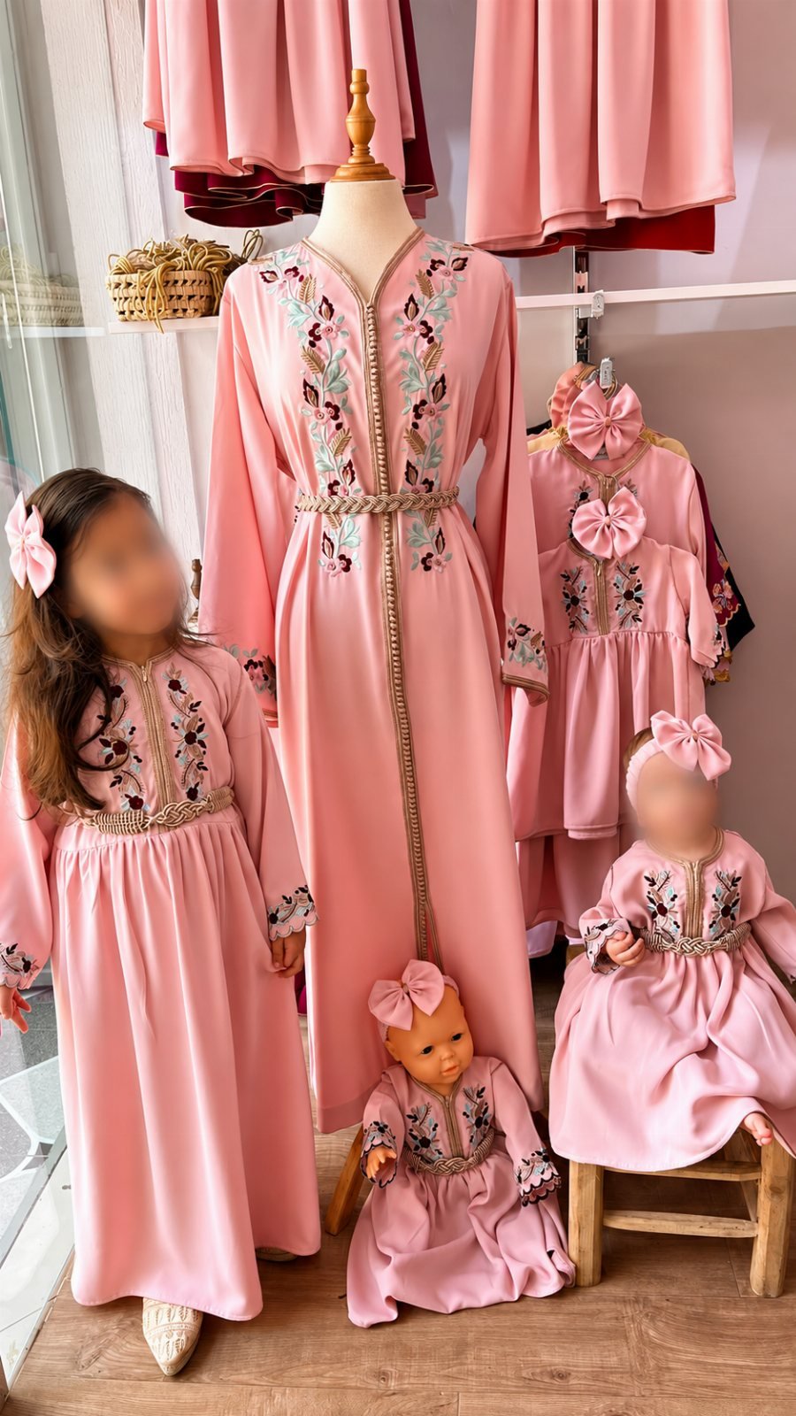 Maman et fille en caftan assorti